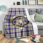 Scotstee Shop Tartan Plaid Blanket Livingstone Dress Clan Crest Badge Scottish Tartan Plaid Sherpa Blanket
