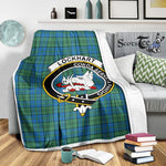 Scotstee Shop Tartan Plaid Blanket Lockhart Ancient Clan Crest Badge Scottish Tartan Plaid Sherpa Blanket