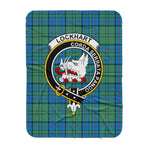 Scotstee Shop Tartan Plaid Blanket Lockhart Clan Crest Badge Scottish Tartan Plaid Sherpa Blanket