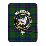 Scotstee Shop Tartan Plaid Blanket Lockhart Modern Clan Crest Badge Scottish Tartan Plaid Sherpa Blanket