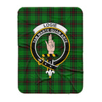 Scotstee Shop Tartan Plaid Blanket Logie Clan Crest Badge Scottish Tartan Plaid Sherpa Blanket