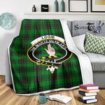 Scotstee Shop Tartan Plaid Blanket Logie Clan Crest Badge Scottish Tartan Plaid Sherpa Blanket