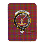 Scotstee Shop Tartan Plaid Blanket Lumsden Clan Crest Badge Scottish Tartan Plaid Sherpa Blanket