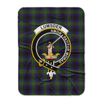 Scotstee Shop Tartan Plaid Blanket Lumsden Hunting Clan Crest Badge Scottish Tartan Plaid Sherpa Blanket