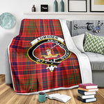 Scotstee Shop Tartan Plaid Blanket Lumsden Modern Clan Crest Badge Scottish Tartan Plaid Sherpa Blanket