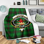 Scotstee Shop Tartan Plaid Blanket Lundin Clan Crest Badge Scottish Tartan Plaid Sherpa Blanket