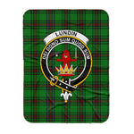 Scotstee Shop Tartan Plaid Blanket Lundin Clan Crest Badge Scottish Tartan Plaid Sherpa Blanket