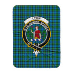 Scotstee Shop Tartan Plaid Blanket Lyon Clan Crest Badge Scottish Tartan Plaid Sherpa Blanket