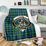 Scotstee Shop Tartan Plaid Blanket Lyon Hunting Clan Crest Badge Scottish Tartan Plaid Sherpa Blanket