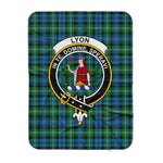 Scotstee Shop Tartan Plaid Blanket Lyon Hunting Clan Crest Badge Scottish Tartan Plaid Sherpa Blanket