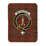 Scotstee Shop Tartan Plaid Blanket MacAlister Ancient Clan Crest Badge Scottish Tartan Plaid Sherpa Blanket