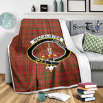 Scotstee Shop Tartan Plaid Blanket MacAlister Clan Crest Badge Scottish Tartan Plaid Sherpa Blanket
