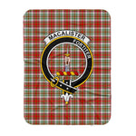 Scotstee Shop Tartan Plaid Blanket MacAlister Dress Clan Crest Badge Scottish Tartan Plaid Sherpa Blanket