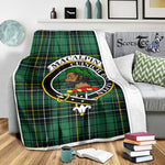 Scotstee Shop Tartan Plaid Blanket MacAlpine Ancient Clan Crest Badge Scottish Tartan Plaid Sherpa Blanket