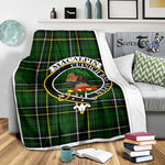 Scotstee Shop Tartan Plaid Blanket MacAlpine Modern Clan Crest Badge Scottish Tartan Plaid Sherpa Blanket