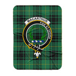 Scotstee Shop Tartan Plaid Blanket MacArthur Ancient Clan Crest Badge Scottish Tartan Plaid Sherpa Blanket