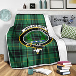 Scotstee Shop Tartan Plaid Blanket MacArthur Ancient Clan Crest Badge Scottish Tartan Plaid Sherpa Blanket
