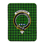 Scotstee Shop Tartan Plaid Blanket MacArthur Ancient Hunting Clan Crest Badge Scottish Tartan Plaid Sherpa Blanket