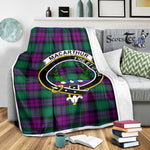 Scotstee Shop Tartan Plaid Blanket MacArthur Milton Clan Crest Badge Scottish Tartan Plaid Sherpa Blanket