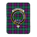 Scotstee Shop Tartan Plaid Blanket MacArthur Milton Clan Crest Badge Scottish Tartan Plaid Sherpa Blanket