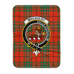 Scotstee Shop Tartan Plaid Blanket MacAulay Ancient Clan Crest Badge Scottish Tartan Plaid Sherpa Blanket