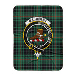 Scotstee Shop Tartan Plaid Blanket MacAulay Hunting Ancient Clan Crest Badge Scottish Tartan Plaid Sherpa Blanket