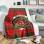 Scotstee Shop Tartan Plaid Blanket MacAulay Modern Clan Crest Badge Scottish Tartan Plaid Sherpa Blanket