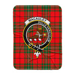 Scotstee Shop Tartan Plaid Blanket MacAulay Modern Clan Crest Badge Scottish Tartan Plaid Sherpa Blanket
