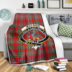 Scotstee Shop Tartan Plaid Blanket MacBain Clan Crest Badge Scottish Tartan Plaid Sherpa Blanket