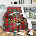 Scotstee Shop Tartan Plaid Blanket MacBean Clan Crest Badge Scottish Tartan Plaid Sherpa Blanket