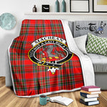 Scotstee Shop Tartan Plaid Blanket MacBean Modern Clan Crest Badge Scottish Tartan Plaid Sherpa Blanket