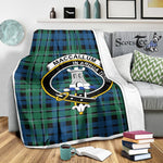 Scotstee Shop Tartan Plaid Blanket MacCallum Ancient Clan Crest Badge Scottish Tartan Plaid Sherpa Blanket
