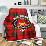 Scotstee Shop Tartan Plaid Blanket MacColl Modern Clan Crest Badge Scottish Tartan Plaid Sherpa Blanket