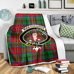 Scotstee Shop Tartan Plaid Blanket MacCulloch Clan Crest Badge Scottish Tartan Plaid Sherpa Blanket