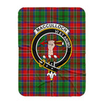 Scotstee Shop Tartan Plaid Blanket MacCulloch Clan Crest Badge Scottish Tartan Plaid Sherpa Blanket