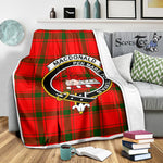 Scotstee Shop Tartan Plaid Blanket MacDonald Of Sleat Clan Crest Badge Scottish Tartan Plaid Sherpa Blanket