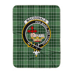 Tartan Plaid Blanket Macdonalds Of Donald Lord Of The Isles Hunting Clan Crest Badge Scottish Tartan Plaid Sherpa Blanket