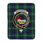 Tartan Plaid Blanket Macdonalds Of Donald The Isles Hunting Modern Clan Crest Badge Scottish Tartan Plaid Sherpa Blanket