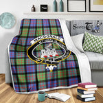 Scotstee Shop Tartan Plaid Blanket Macdonalds Of Ranald Ancient Clan Crest Badge Scottish Tartan Plaid Sherpa Blanket