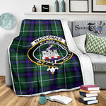 Tartan Plaid Blanket Macdonalds Of Ranald The Isles Hunting Modern Clan Crest Badge Scottish Tartan Plaid Sherpa Blanket