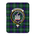Tartan Plaid Blanket Macdonalds Of Ranald The Isles Hunting Modern Clan Crest Badge Scottish Tartan Plaid Sherpa Blanket