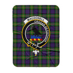 Scotstee Shop Tartan Plaid Blanket MacDonell Of Glengarry Clan Crest Badge Scottish Tartan Plaid Sherpa Blanket