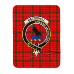 Scotstee Shop Tartan Plaid Blanket MacDonell Of Keppoch Modern Clan Crest Badge Scottish Tartan Plaid Sherpa Blanket