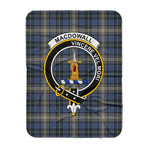 Scotstee Shop Tartan Plaid Blanket MacDowall Clan Crest Badge Scottish Tartan Plaid Sherpa Blanket