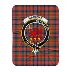 Scotstee Shop Tartan Plaid Blanket MacDuff Ancient Clan Crest Badge Scottish Tartan Plaid Sherpa Blanket