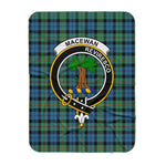 Scotstee Shop Tartan Plaid Blanket MacEwen Ancient Clan Crest Badge Scottish Tartan Plaid Sherpa Blanket