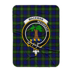 Scotstee Shop Tartan Plaid Blanket MacEwen Clan Crest Badge Scottish Tartan Plaid Sherpa Blanket