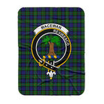 Scotstee Shop Tartan Plaid Blanket MacEwen Hunting Clan Crest Badge Scottish Tartan Plaid Sherpa Blanket
