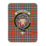 Scotstee Shop Tartan Plaid Blanket MacFarlane Ancient Clan Crest Badge Scottish Tartan Plaid Sherpa Blanket
