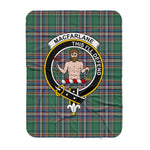 Scotstee Shop Tartan Plaid Blanket MacFarlane Hunting Ancient Clan Crest Badge Scottish Tartan Plaid Sherpa Blanket